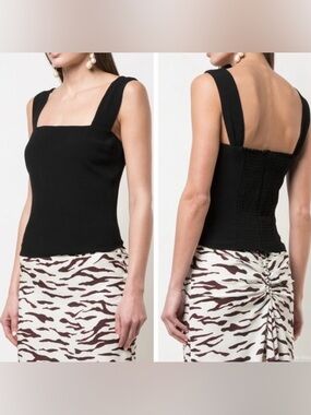 Reformation Black Slightly Cropped Top size 8